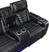 Homelegance - Cyber Power Reclining Console Loveseat in Black - 8344BLK-2PWHM - GreatFurnitureDeal