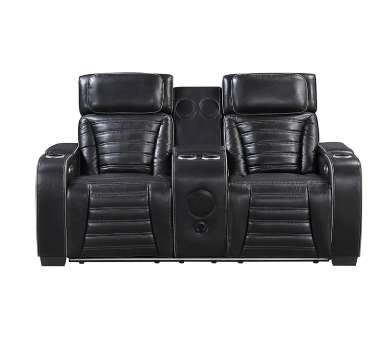 Homelegance - Cyber 3 Piece Power Reclining Living Room Set in Black - 8344BLK*3PWHM