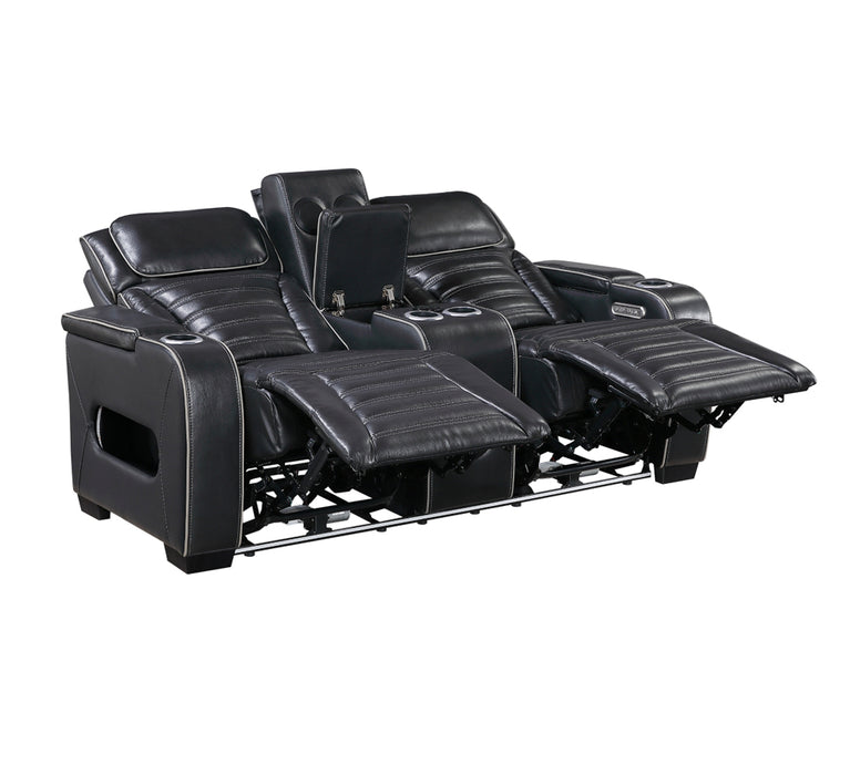 Homelegance - Cyber Power Reclining Sofa in Black - 8344BLK-3PWHM - GreatFurnitureDeal