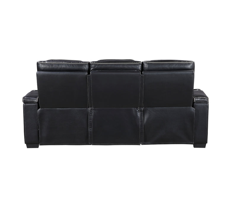Homelegance - Cyber Power Reclining Sofa in Black - 8344BLK-3PWHM - GreatFurnitureDeal