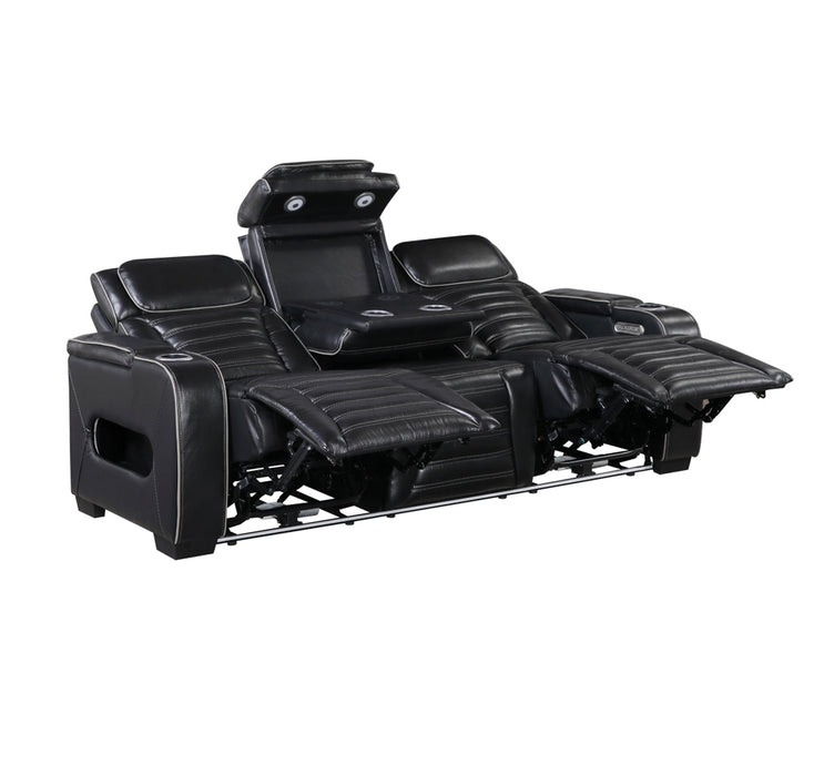 Homelegance - Cyber 3 Piece Power Reclining Living Room Set in Black - 8344BLK*3PWHM