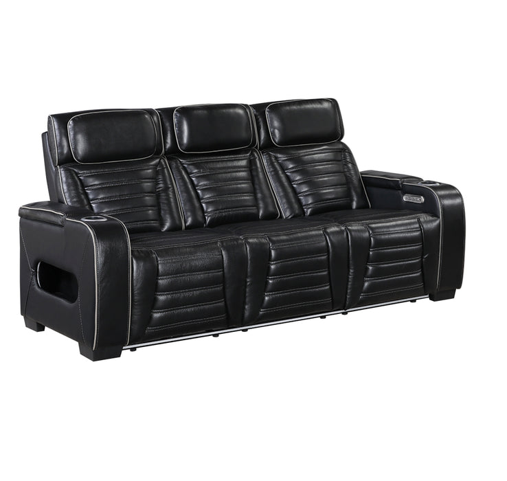 Homelegance - Cyber 3 Piece Power Reclining Living Room Set in Black - 8344BLK*3PWHM