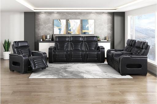 Homelegance - Cyber Power Reclining Chair with Power Headrest in Black - 8344BLK-1PWHM - GreatFurnitureDeal