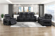 Homelegance - Cyber Power Reclining Console Loveseat in Black - 8344BLK-2PWHM - GreatFurnitureDeal