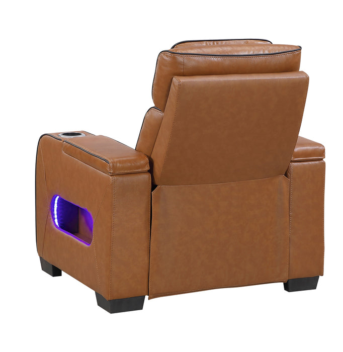 Homelegance - Cyber 3 Piece Power Reclining Living Room Set in Brown - 8344BRW*3PWHM - GreatFurnitureDeal