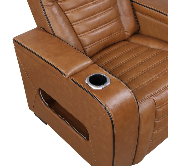 Homelegance - Cyber Power Reclining Sofa in Brown - 8344BRW-3PWHM - GreatFurnitureDeal