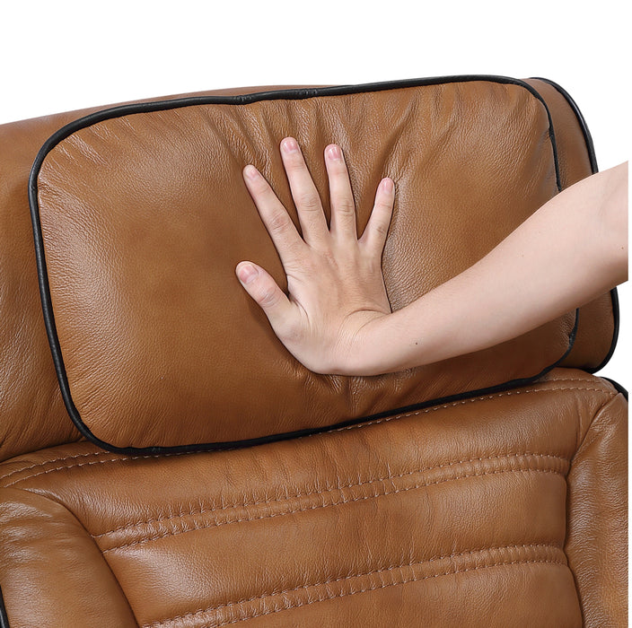 Homelegance - Cyber Power Reclining Console Loveseat in Brown - 8344BRW-2PWHM - GreatFurnitureDeal