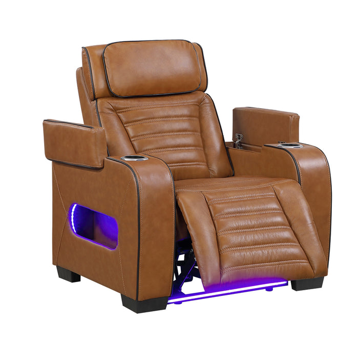Homelegance - Cyber 3 Piece Power Reclining Living Room Set in Brown - 8344BRW*3PWHM - GreatFurnitureDeal