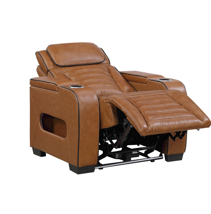 Homelegance - Cyber 3 Piece Power Reclining Living Room Set in Brown - 8344BRW*3PWHM - GreatFurnitureDeal