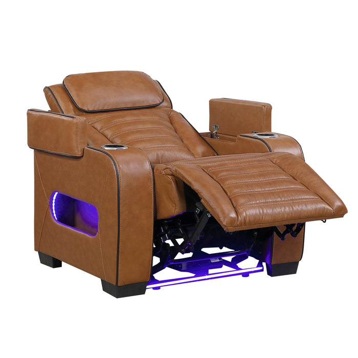 Homelegance - Cyber 3 Piece Power Reclining Living Room Set in Brown - 8344BRW*3PWHM - GreatFurnitureDeal