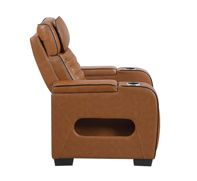 Homelegance - Cyber 3 Piece Power Reclining Living Room Set in Brown - 8344BRW*3PWHM - GreatFurnitureDeal