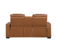 Homelegance - Cyber Power Reclining Console Loveseat in Brown - 8344BRW-2PWHM - GreatFurnitureDeal