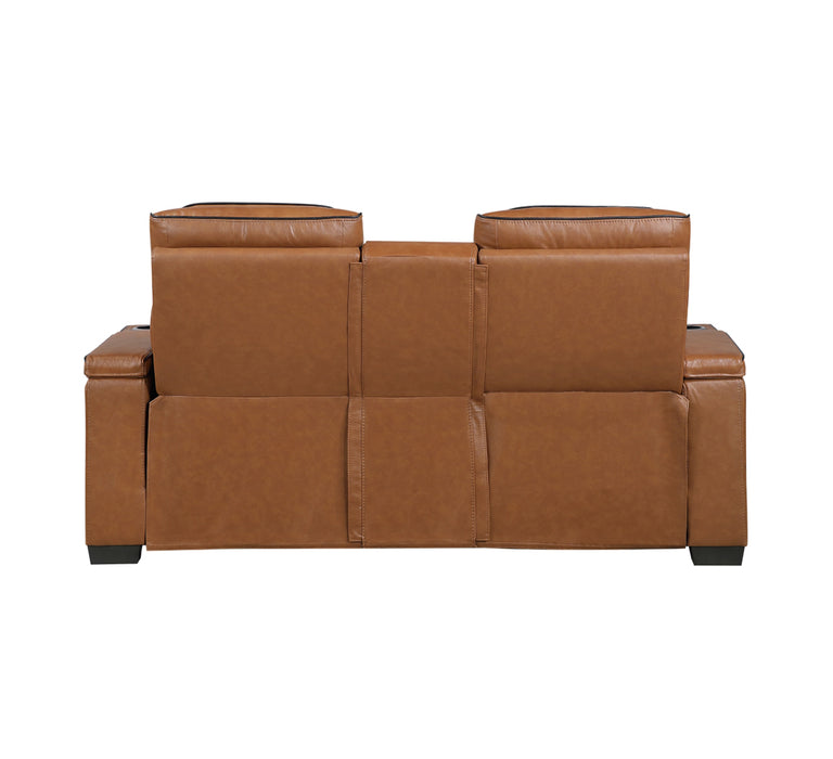 Homelegance - Cyber Power Reclining Sofa in Brown - 8344BRW-3PWHM - GreatFurnitureDeal