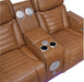 Homelegance - Cyber Power Reclining Console Loveseat in Brown - 8344BRW-2PWHM - GreatFurnitureDeal