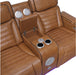 Homelegance - Cyber Power Reclining Console Loveseat in Brown - 8344BRW-2PWHM - GreatFurnitureDeal