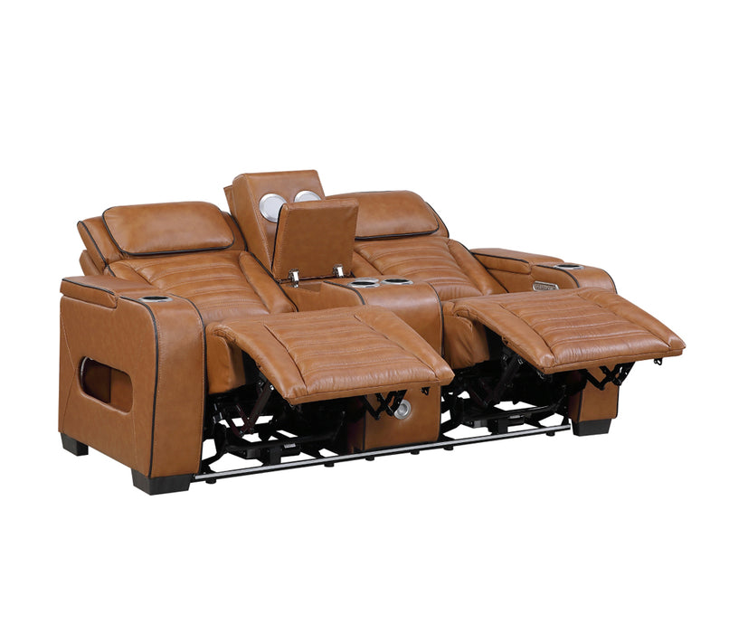 Homelegance - Cyber 2 Piece Power Reclining Sofa Set in Brown - 8344BRW*2PWHM - GreatFurnitureDeal
