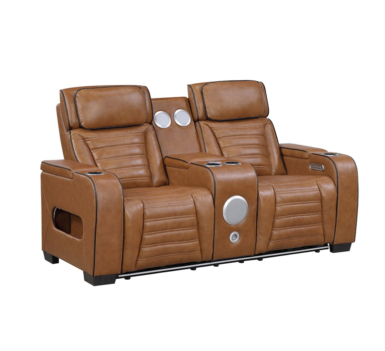 Homelegance - Cyber 2 Piece Power Reclining Sofa Set in Brown - 8344BRW*2PWHM - GreatFurnitureDeal
