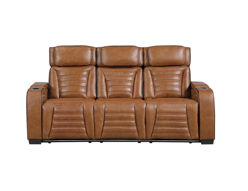 Homelegance - Cyber Power Reclining Sofa in Brown - 8344BRW-3PWHM - GreatFurnitureDeal