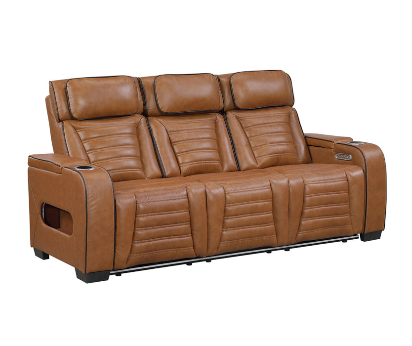Homelegance - Cyber Power Reclining Sofa in Brown - 8344BRW-3PWHM - GreatFurnitureDeal