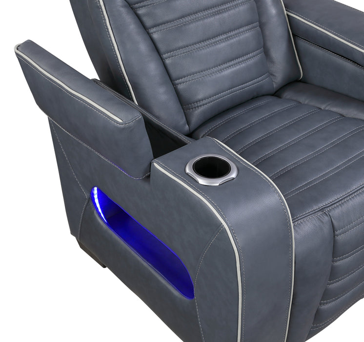 Homelegance - Cyber 3 Piece Power Reclining Living Room Set in Blue - 8344BUE*3PWHM - GreatFurnitureDeal