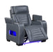 Homelegance - Cyber Power Reclining Chair with Power Headrest in Blue - 8344BUE-1PWHM - GreatFurnitureDeal