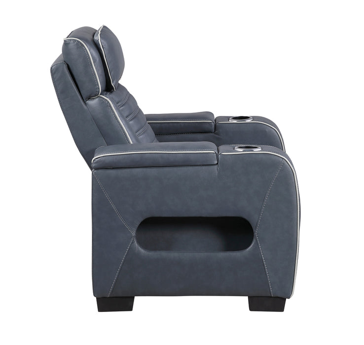 Homelegance - Cyber 2 Piece Power Reclining Sofa Set in Blue - 8344BUE*2PWHM - GreatFurnitureDeal