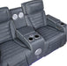Homelegance - Cyber Power Reclining Console Loveseat in Blue - 8344BUE-2PWHM - GreatFurnitureDeal