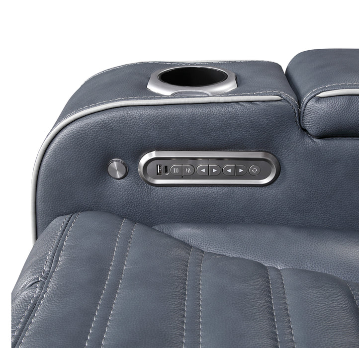 Homelegance - Cyber 2 Piece Power Reclining Sofa Set in Blue - 8344BUE*2PWHM - GreatFurnitureDeal