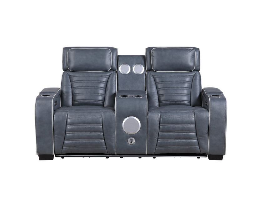 Homelegance - Cyber 2 Piece Power Reclining Sofa Set in Blue - 8344BUE*2PWHM - GreatFurnitureDeal