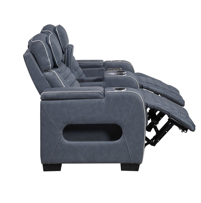 Homelegance - Cyber 2 Piece Power Reclining Sofa Set in Blue - 8344BUE*2PWHM - GreatFurnitureDeal