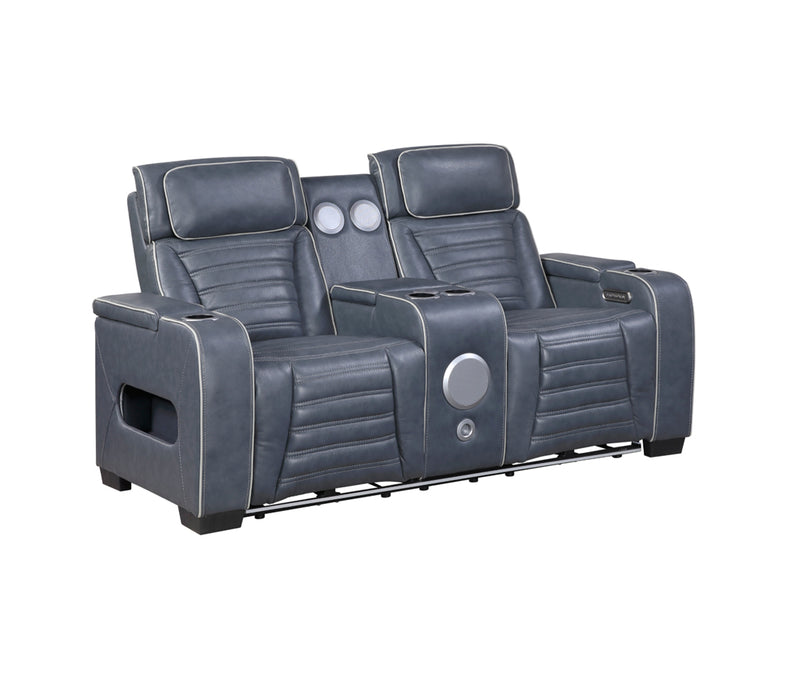 Homelegance - Cyber 3 Piece Power Reclining Living Room Set in Blue - 8344BUE*3PWHM