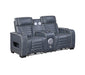 Homelegance - Cyber Power Reclining Console Loveseat in Blue - 8344BUE-2PWHM - GreatFurnitureDeal