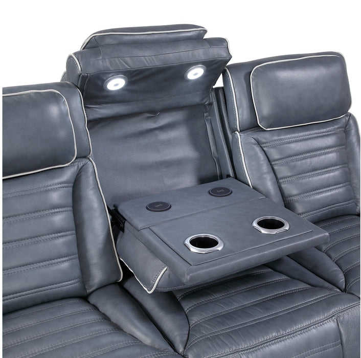 Homelegance - Cyber Power Reclining Sofa in Blue - 8344BUE-3PWHM - GreatFurnitureDeal