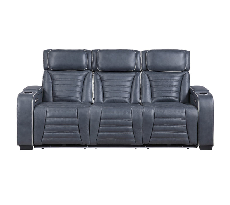 Homelegance - Cyber 2 Piece Power Reclining Sofa Set in Blue - 8344BUE*2PWHM - GreatFurnitureDeal