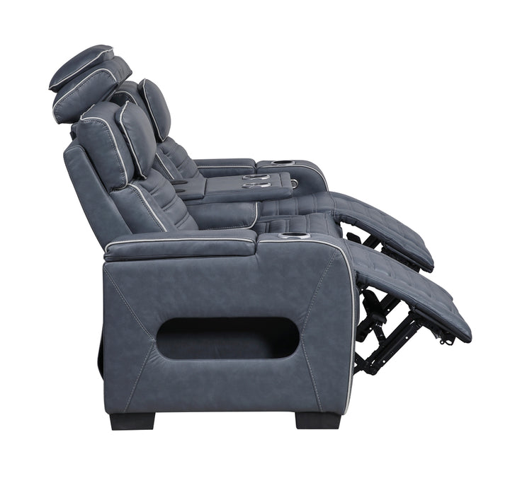 Homelegance - Cyber 2 Piece Power Reclining Sofa Set in Blue - 8344BUE*2PWHM - GreatFurnitureDeal