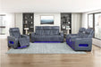 Homelegance - Cyber 2 Piece Power Reclining Sofa Set in Blue - 8344BUE*2PWHM - GreatFurnitureDeal