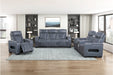 Homelegance - Cyber 3 Piece Power Reclining Living Room Set in Blue - 8344BUE*3PWHM - GreatFurnitureDeal