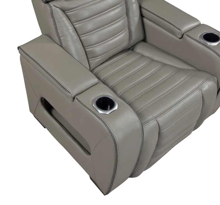 Homelegance - Cyber 3 Piece Power Reclining Living Room Set in Gray - 8344GRY*3PWHM - GreatFurnitureDeal