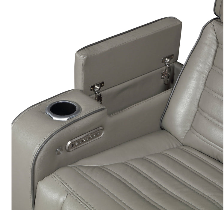 Homelegance - Cyber Power Reclining Chair with Power Headrest in Gray - 8344GRY-1PWHM - GreatFurnitureDeal