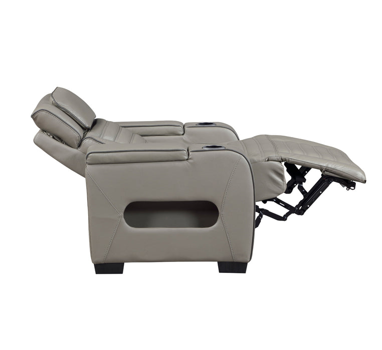 Homelegance - Cyber Power Reclining Chair with Power Headrest in Gray - 8344GRY-1PWHM - GreatFurnitureDeal