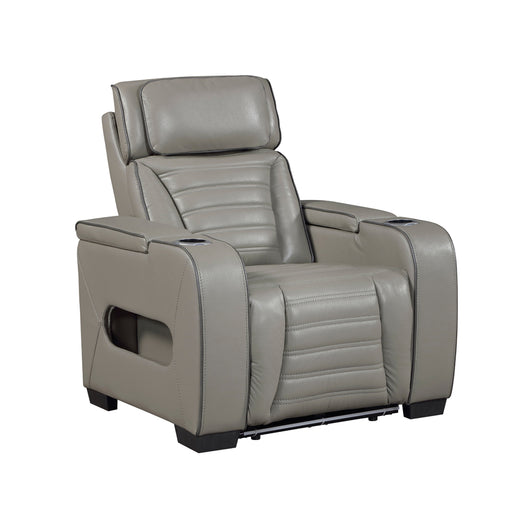 Homelegance - Cyber Power Reclining Chair with Power Headrest in Gray - 8344GRY-1PWHM - GreatFurnitureDeal