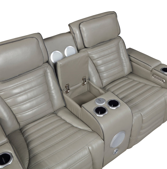 Homelegance - Cyber 2 Piece Power Reclining Sofa Set in Gray - 8344GRY*2PWHM - GreatFurnitureDeal