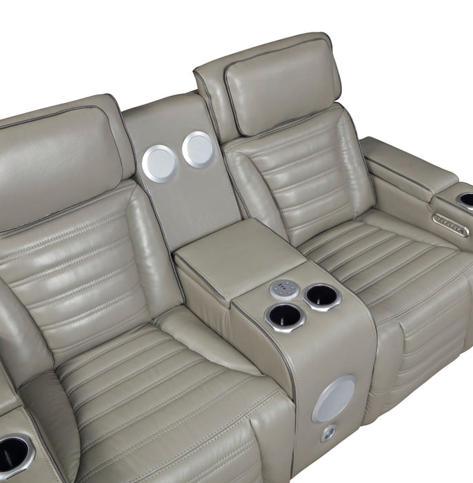 Homelegance - Cyber 3 Piece Power Reclining Living Room Set in Gray - 8344GRY*3PWHM