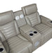 Homelegance - Cyber Power Reclining Console Loveseat in Gray - 8344GRY-2PWHM - GreatFurnitureDeal