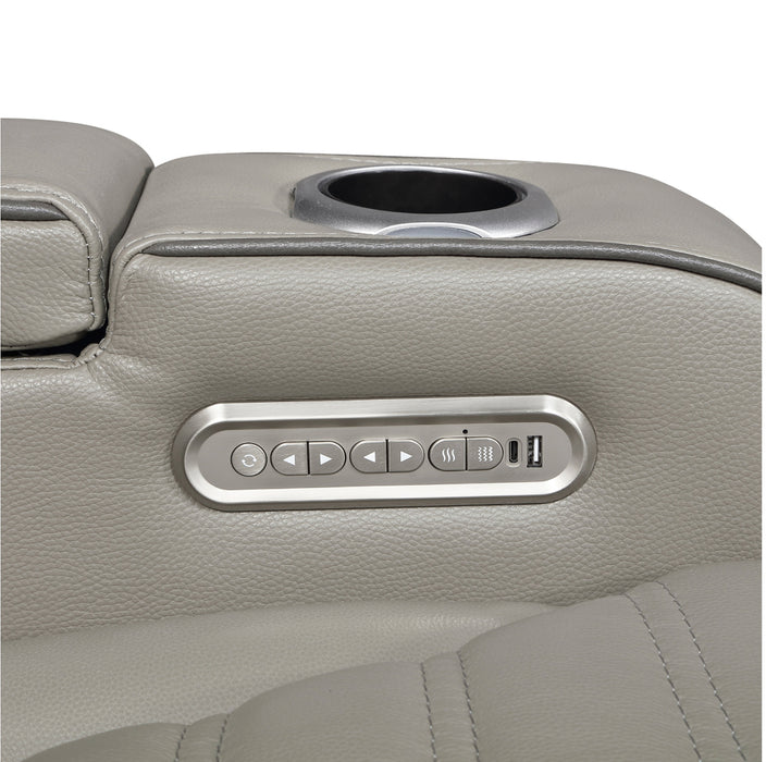 Homelegance - Cyber Power Reclining Console Loveseat in Gray - 8344GRY-2PWHM - GreatFurnitureDeal