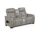 Homelegance - Cyber Power Reclining Console Loveseat in Gray - 8344GRY-2PWHM - GreatFurnitureDeal