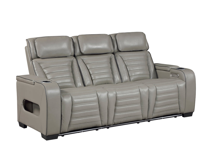 Homelegance - Cyber 2 Piece Power Reclining Sofa Set in Gray - 8344GRY*2PWHM - GreatFurnitureDeal