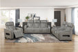 Homelegance - Cyber 2 Piece Power Reclining Sofa Set in Gray - 8344GRY*2PWHM - GreatFurnitureDeal