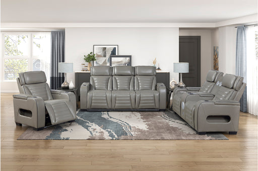 Homelegance - Cyber 3 Piece Power Reclining Living Room Set in Gray - 8344GRY*3PWHM - GreatFurnitureDeal