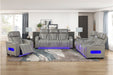 Homelegance - Cyber 2 Piece Power Reclining Sofa Set in Gray - 8344GRY*2PWHM - GreatFurnitureDeal